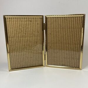 Vintage Brass-toned double picture frame